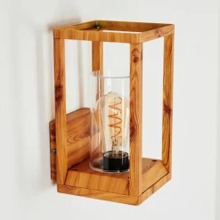 hofstein Applique murale d'extérieur Leset Brun, Couleur bois, 1 lumière