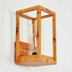 hofstein Applique murale d'extérieur Leset Brun, Couleur bois, 1 lumière