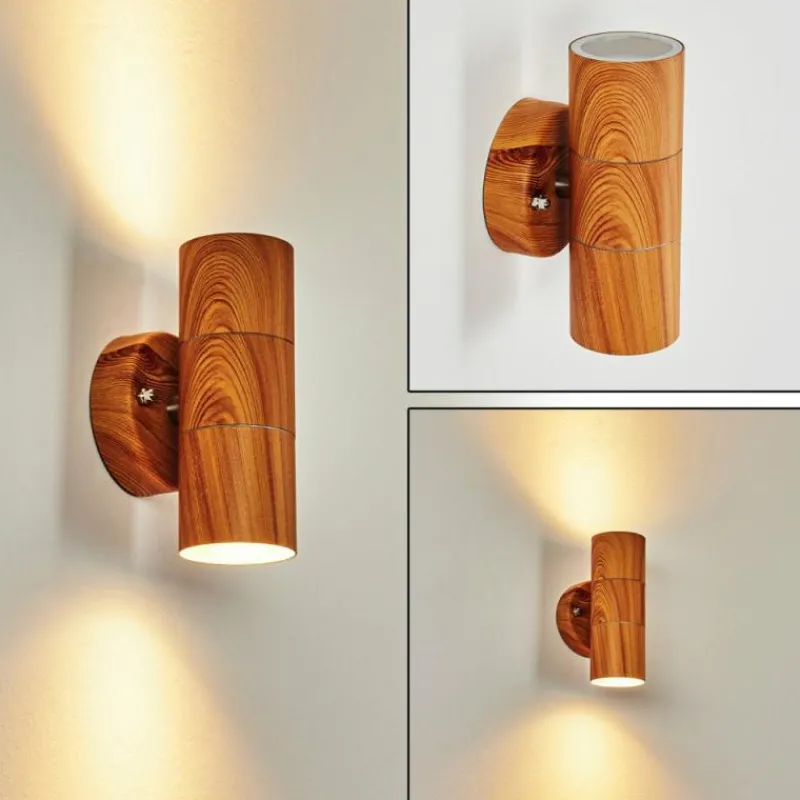 hofstein Applique murale d'extérieur Tenvik Brun, Couleur bois, 2 lumières