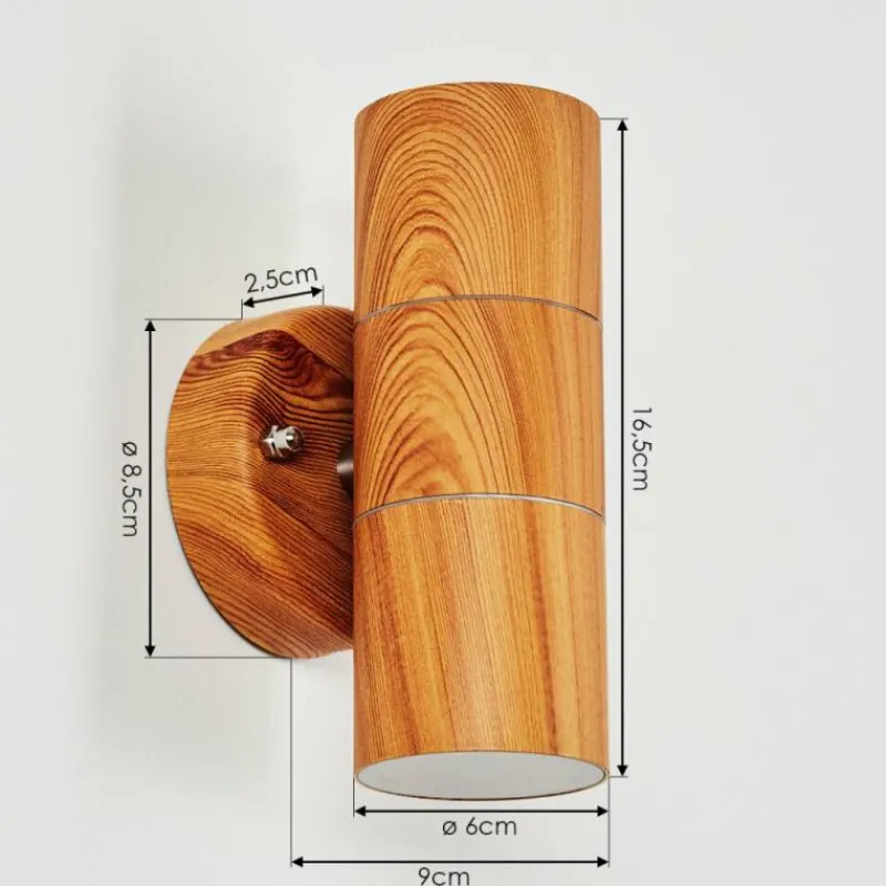 hofstein Applique murale d'extérieur Tenvik Brun, Couleur bois, 2 lumières