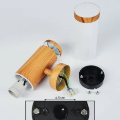 hofstein Applique murale d'extérieur Tenvik LED Brun, Couleur bois, 2 lumières, Détecteur de mouvement