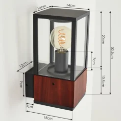 Lampes En Bois-hofstein Applique murale d'extérieur Kiwalik Anthracite, Clair, 1 lumière