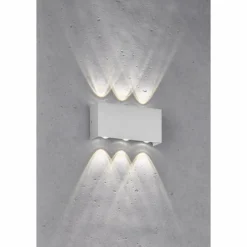 Luminaires Fischer & Honsel Applique murale d'extérieur Fischer-Honsel Nairobi LED Argenté, 2 lumières