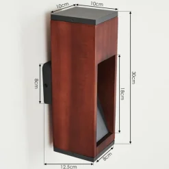 hofstein Applique murale d'extérieur Byremo Bois foncé, Noir, 1 lumière