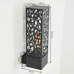 Style Boho-Chic-hofstein Applique murale d'extérieur Innvoll Noir, 1 lumière