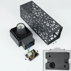 Style Boho-Chic-hofstein Applique murale d'extérieur Innvoll Noir, 1 lumière