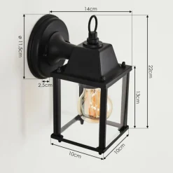 hofstein Applique murale d'extérieur Kasfjord Noir, 1 lumière