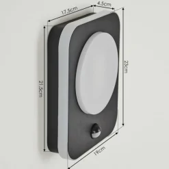 hofstein Applique murale d'extérieur Haga LED Noir, 1 lumière, Détecteur de mouvement