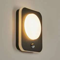 hofstein Applique murale d'extérieur Haga LED Noir, 1 lumière, Détecteur de mouvement