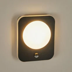 hofstein Applique murale d'extérieur Haga LED Noir, 1 lumière, Détecteur de mouvement