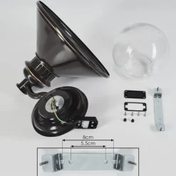 Luminaires Rustiques-hofstein Applique murale d'extérieur Bocholt Brun, Cuivre, Noir, 1 lumière