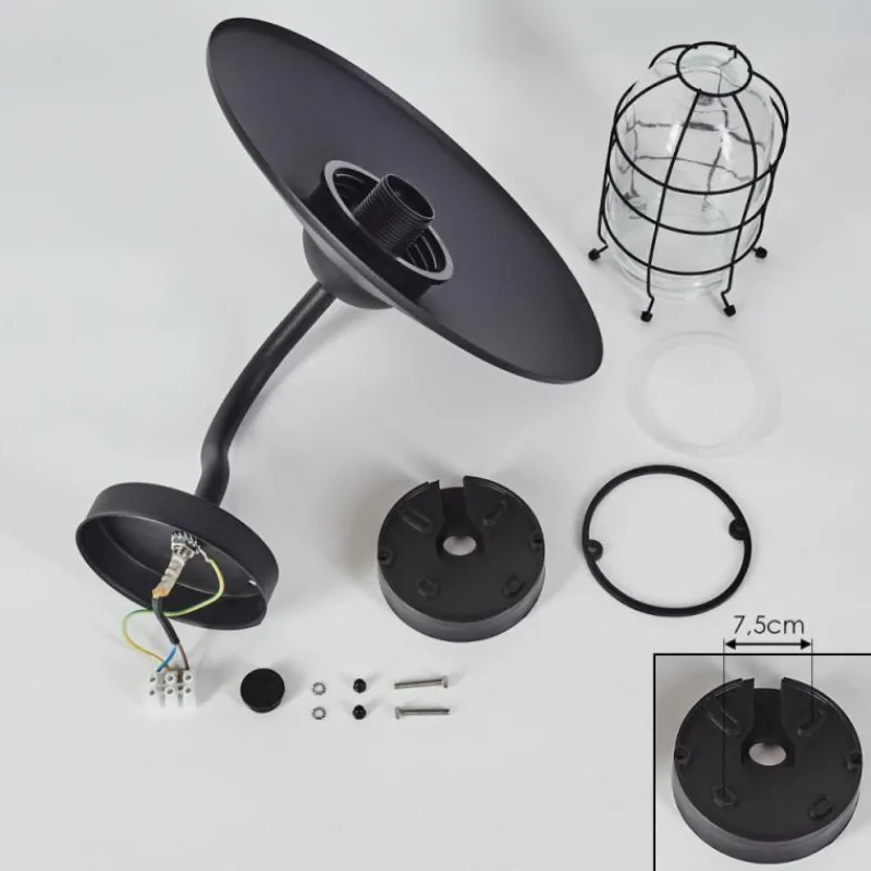 hofstein Applique murale d'extérieur Oricourt Noir, 1 lumière