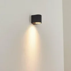 hofstein Applique murale d'extérieur Skaabu Noir, Blanc, 1 lumière