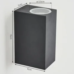 hofstein Applique murale d'extérieur Skaabu Noir, Blanc, 2 lumières