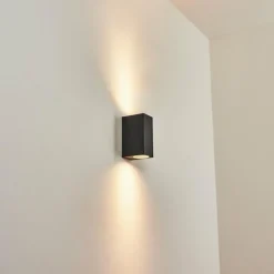 hofstein Applique murale d'extérieur Skaabu Noir, Blanc, 2 lumières