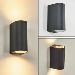 hofstein Applique murale d'extérieur Skaabu Noir, Blanc, 2 lumières