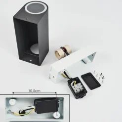 hofstein Applique murale d'extérieur Skaabu Noir, Blanc, 2 lumières