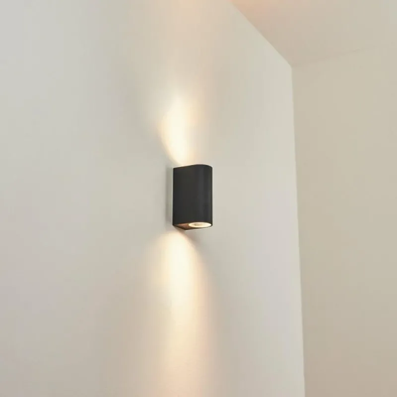 hofstein Applique murale d'extérieur Skaabu Noir, Blanc, 2 lumières