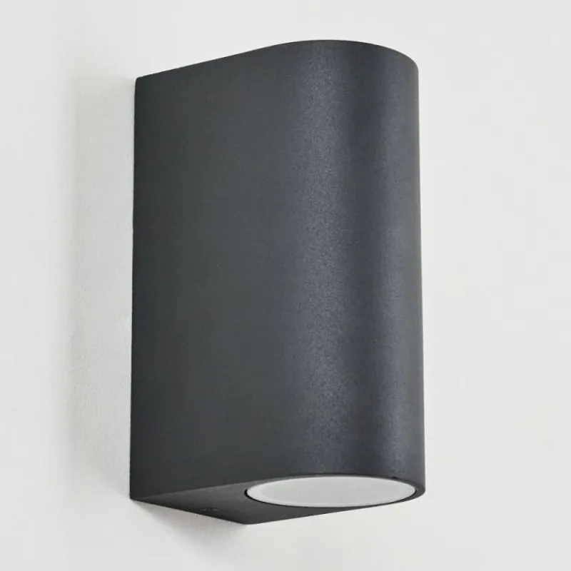 hofstein Applique murale d'extérieur Skaabu Noir, Blanc, 2 lumières