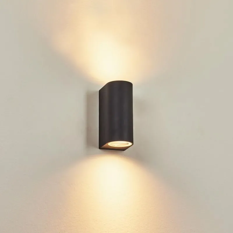 hofstein Applique murale d'extérieur Skaabu Noir, Blanc, 2 lumières