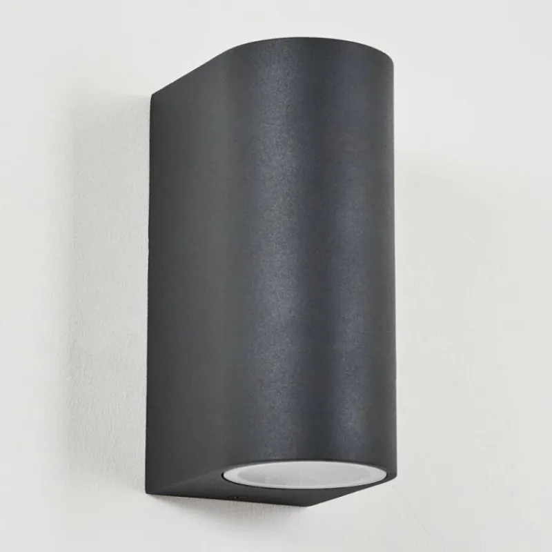 hofstein Applique murale d'extérieur Skaabu Noir, Blanc, 2 lumières