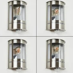 hofstein Applique murale d'extérieur Lauvdal Acier inoxydable, 1 lumière, Détecteur de mouvement