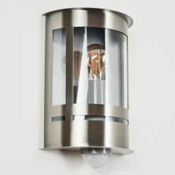 hofstein Applique murale d'extérieur Lauvdal Acier inoxydable, 1 lumière, Détecteur de mouvement