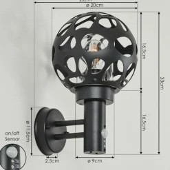 hofstein Applique murale d'extérieur Saaseg Anthracite, 1 lumière, Détecteur de mouvement