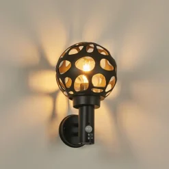 hofstein Applique murale d'extérieur Saaseg Anthracite, 1 lumière, Détecteur de mouvement