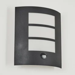 hofstein Applique murale d'extérieur Matilau Noir, Blanc, 1 lumière, Détecteur de mouvement