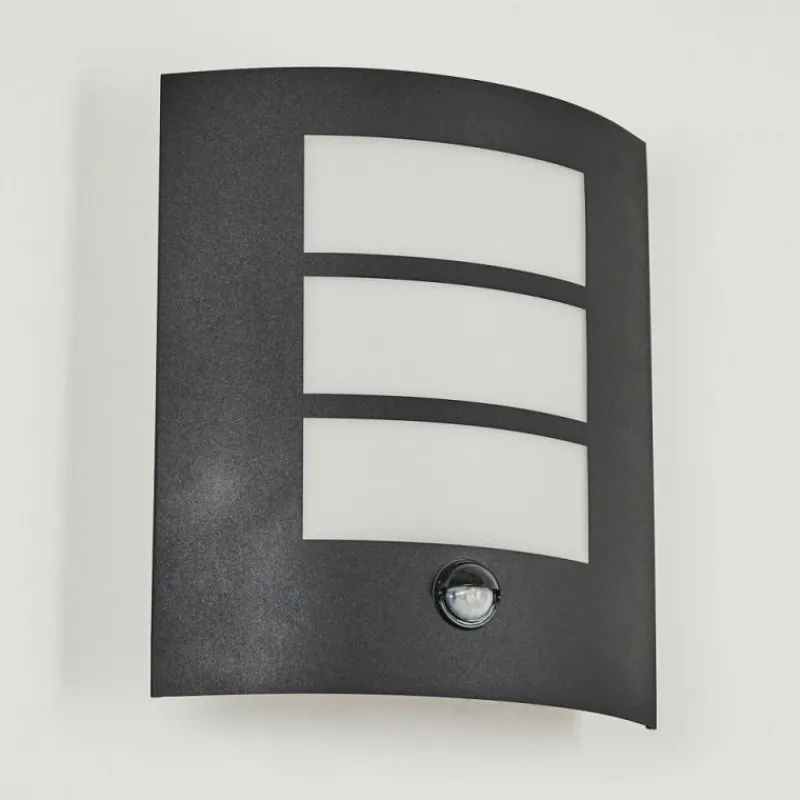 hofstein Applique murale d'extérieur Matilau Noir, Blanc, 1 lumière, Détecteur de mouvement