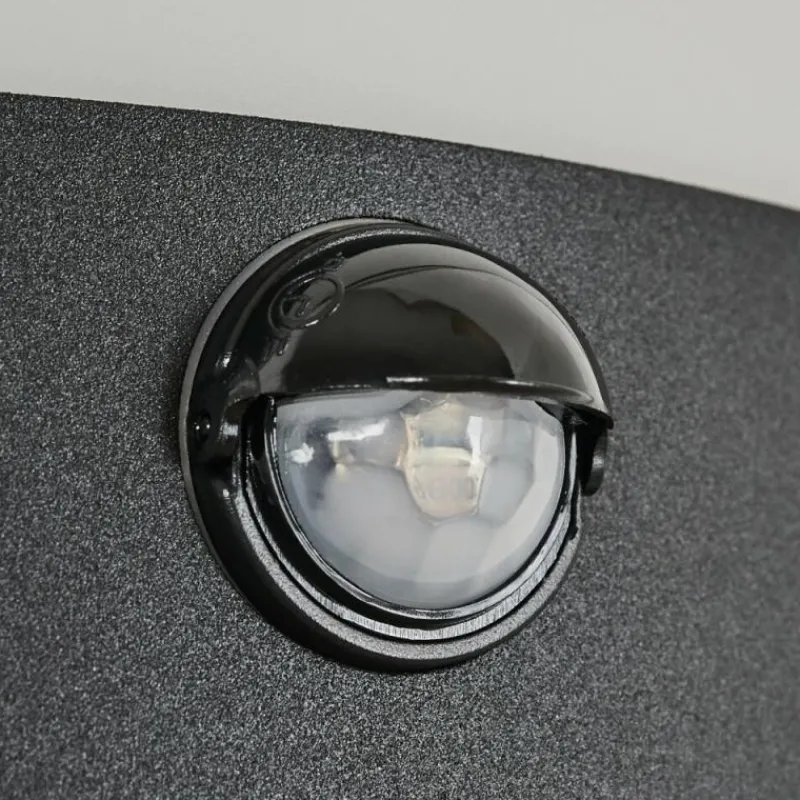 hofstein Applique murale d'extérieur Matilau Noir, Blanc, 1 lumière, Détecteur de mouvement