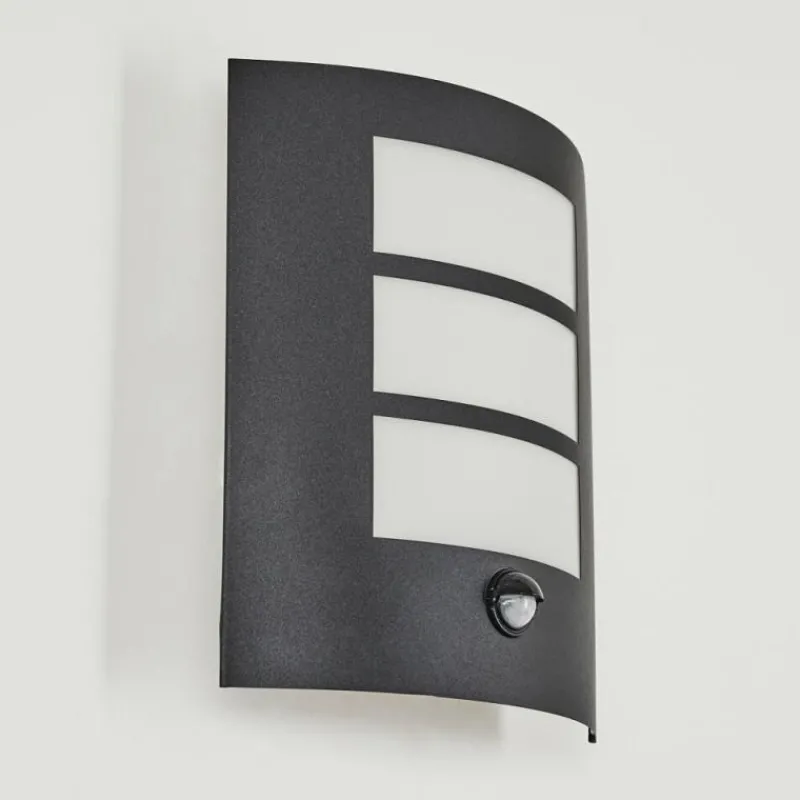 hofstein Applique murale d'extérieur Matilau Noir, Blanc, 1 lumière, Détecteur de mouvement