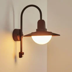 Luminaires Rustiques-hofstein Applique murale d'extérieur Pohei Rouille, 1 lumière, Détecteur de mouvement