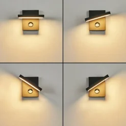 hofstein Applique murale d'extérieur Lyckan LED Noir, 1 lumière, Détecteur de mouvement