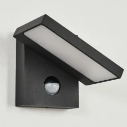 hofstein Applique murale d'extérieur Lyckan LED Noir, 1 lumière, Détecteur de mouvement