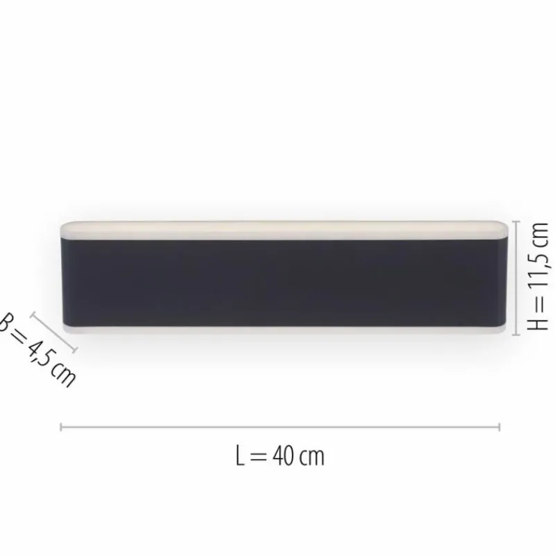Luminaires Paul Neuhaus Applique murale d'extérieur Paul-Neuhaus ELSA LED Anthracite, 2 lumières