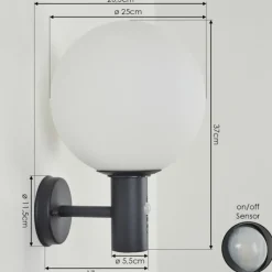 hofstein Applique murale d'extérieur Bubodefo Anthracite, 1 lumière, Détecteur de mouvement