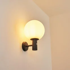 hofstein Applique murale d'extérieur Bubodefo Anthracite, 1 lumière, Détecteur de mouvement