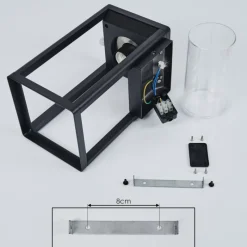 hofstein Applique murale d'extérieur Leset Noir, 1 lumière, Détecteur de mouvement