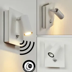 hofstein Applique murale d'extérieur Saeter LED Blanc, 1 lumière, Détecteur de mouvement