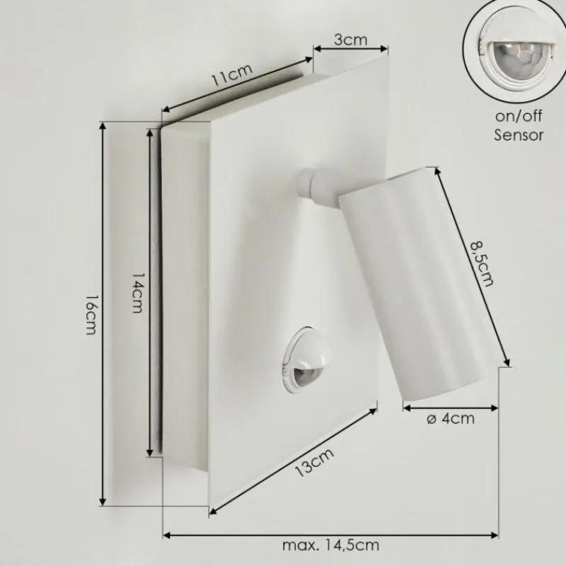 hofstein Applique murale d'extérieur Saeter LED Blanc, 1 lumière, Détecteur de mouvement