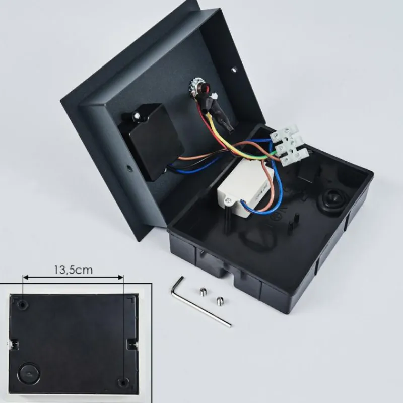 hofstein Applique murale d'extérieur Saeter LED Noir, 1 lumière, Détecteur de mouvement