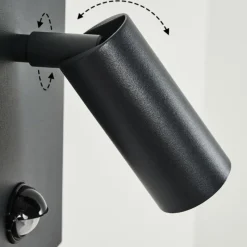 hofstein Applique murale d'extérieur Saeter LED Noir, 1 lumière, Détecteur de mouvement