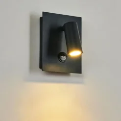 hofstein Applique murale d'extérieur Saeter LED Noir, 1 lumière, Détecteur de mouvement