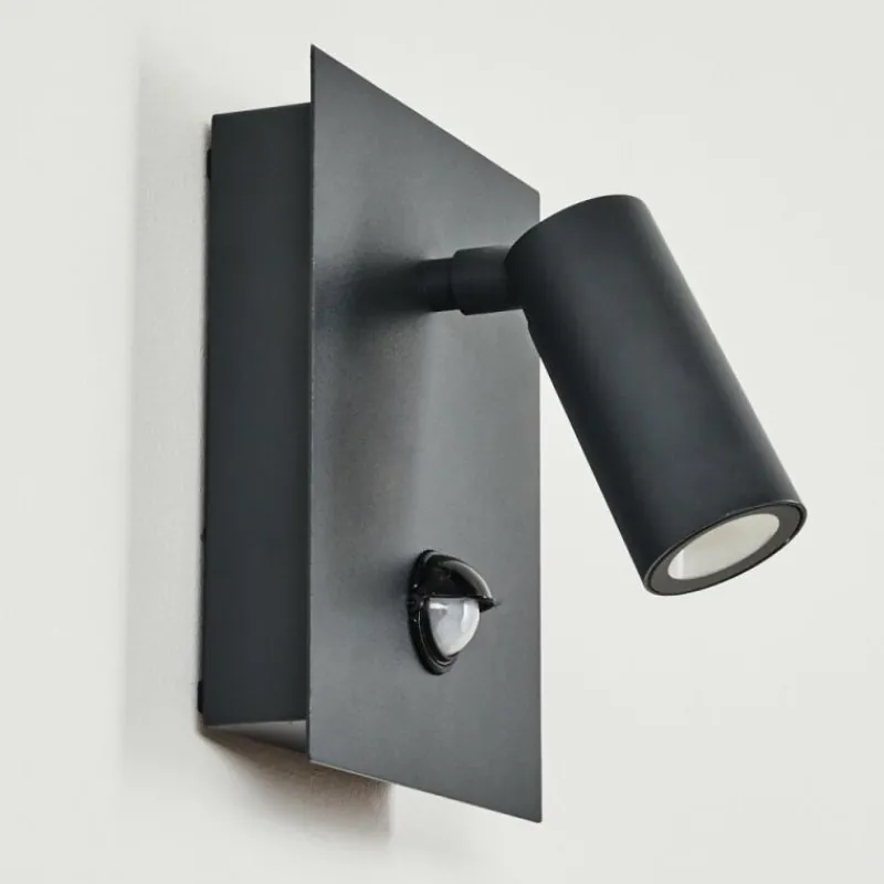 hofstein Applique murale d'extérieur Saeter LED Noir, 1 lumière, Détecteur de mouvement