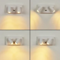 hofstein Applique murale d'extérieur Saeter LED Blanc, 2 lumières, Détecteur de mouvement