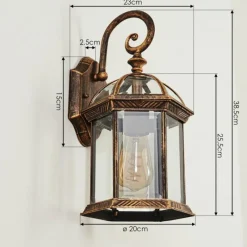 Luminaires Rustiques-hofstein Applique murale d'extérieur Bourrouc Or, Noir, 1 lumière