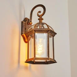 Luminaires Rustiques-hofstein Applique murale d'extérieur Bourrouc Or, Noir, 1 lumière