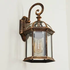 Luminaires Rustiques-hofstein Applique murale d'extérieur Bourrouc Or, Noir, 1 lumière